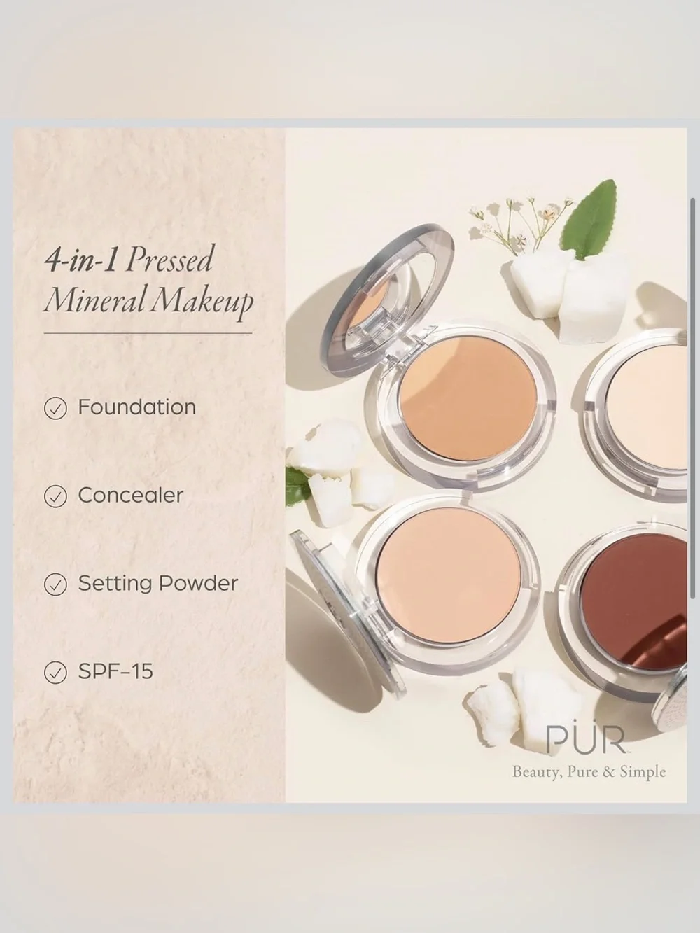 PÜR 4-in-1 Pressed Mineral Makeup Powder Foundation